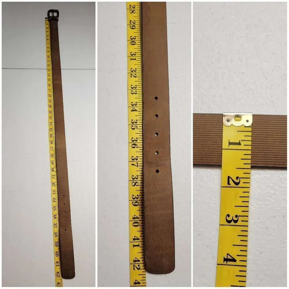 Johnston & Murphy Scored Roller Buckle Belt Men's Tan Leather Belt